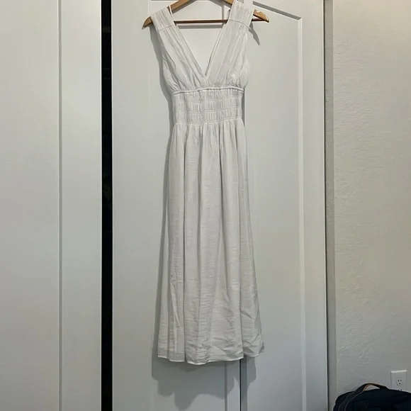 chinese dress ladies Abercrombie & Fitch White Mila Stretch Midi Dress UK XL